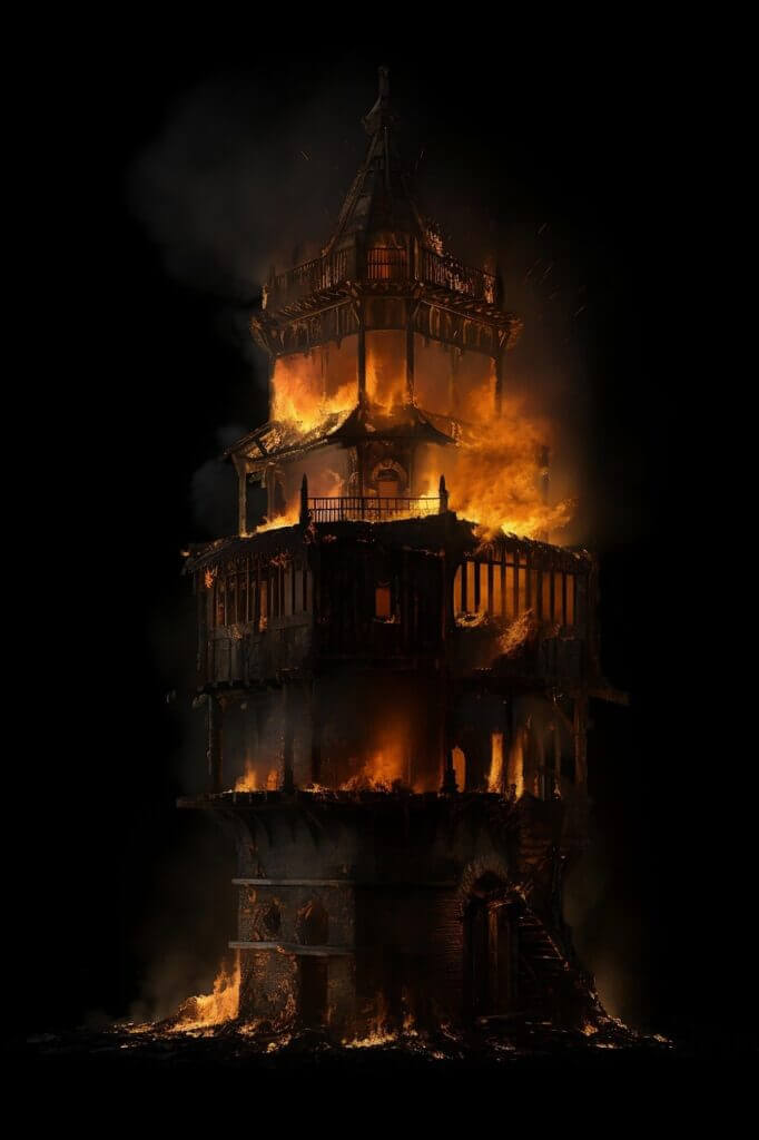 inquisição-católica (3) um prédio medieval em chamas